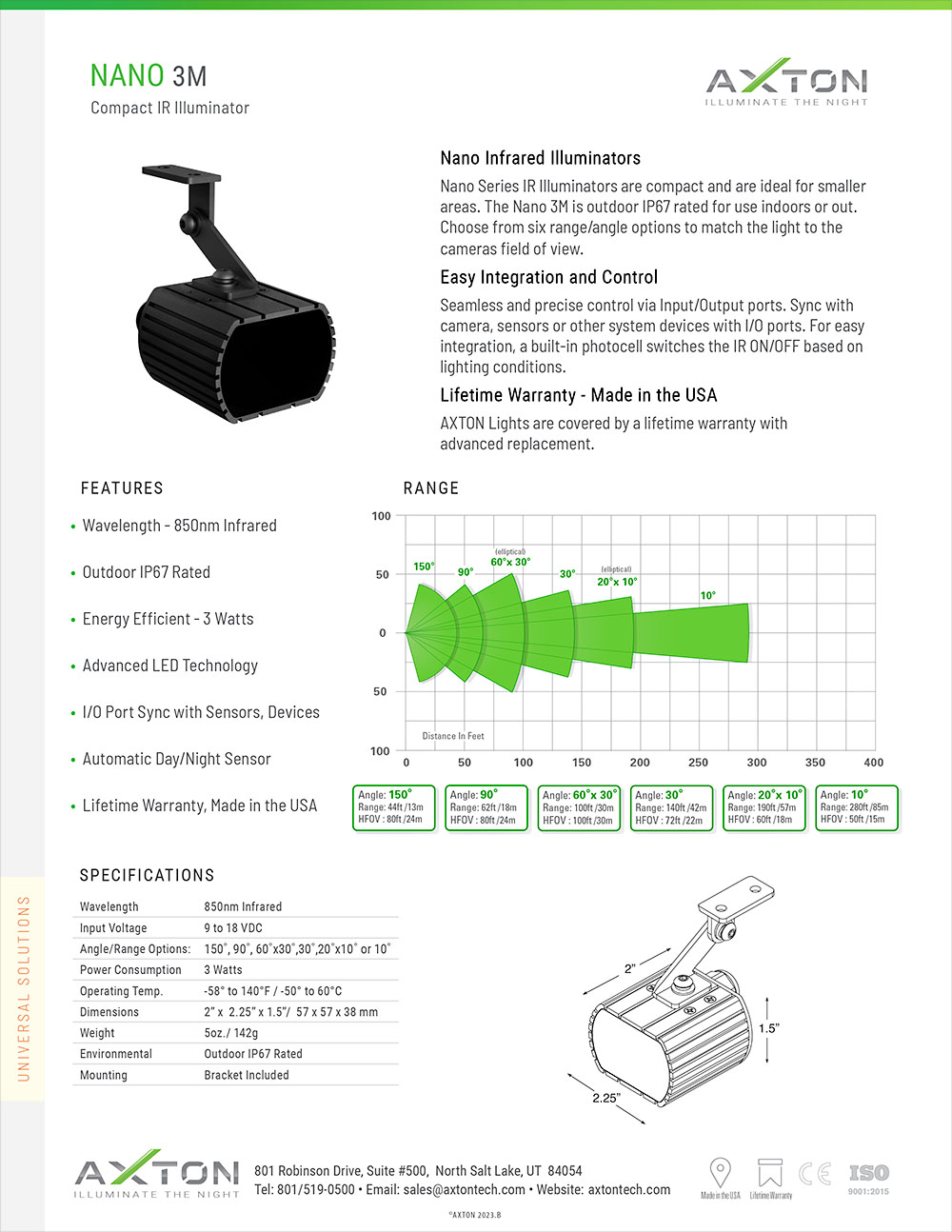IR Illuminator Nano AT-3M-S, Data Sheet