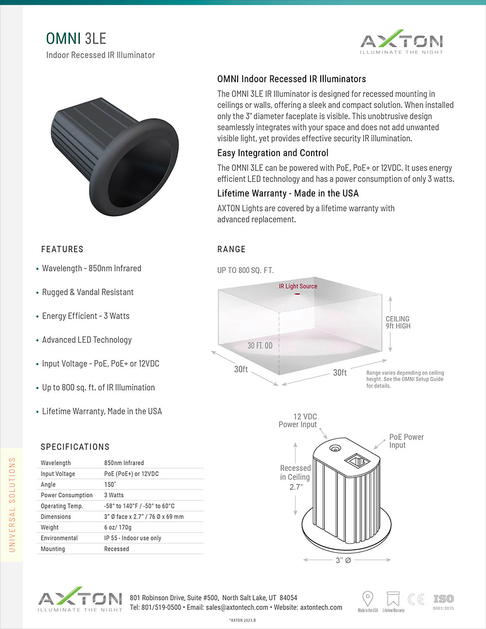 IR Illuminator Tactical AT_3T-LE, Data Sheet